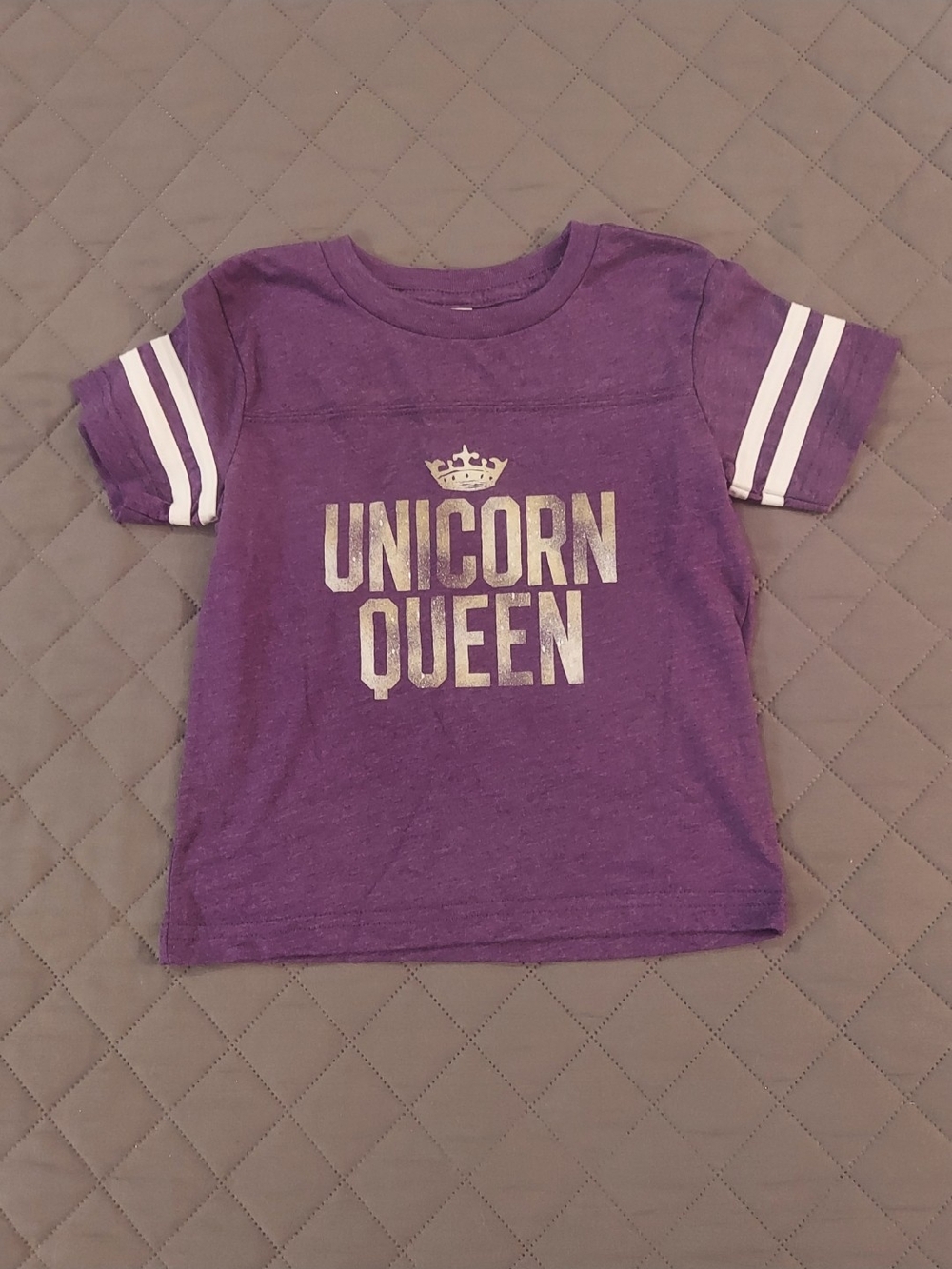 Unicorn Queen Purple Kids Tee